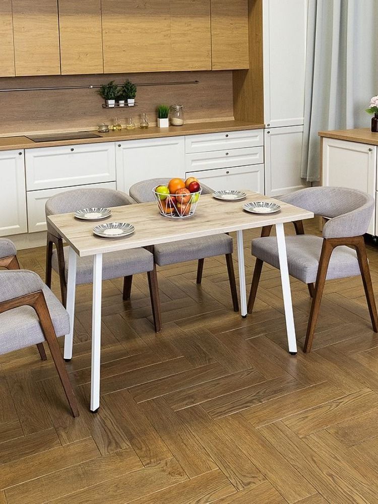 Стол обеденный Delight Dining, размер 140х70х75 см, цвет дуб серый крафт, цвет ножек белый