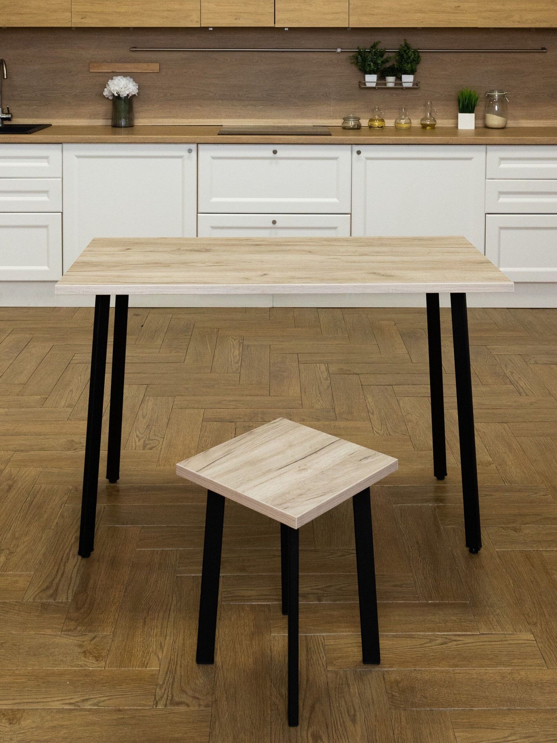 Стол обеденный Delight Dining, размер 120х70х75 см, цвет дуб серый крафт, цвет ножек черный