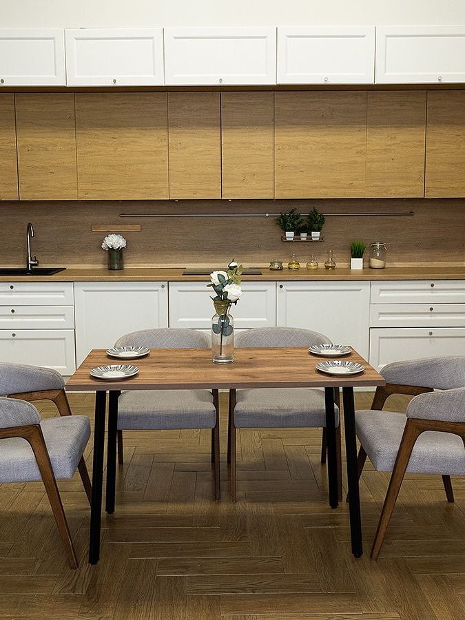 Стол обеденный Delight Dining, размер 140х70х75 см, цвет дуб табачный, цвет ножек черный