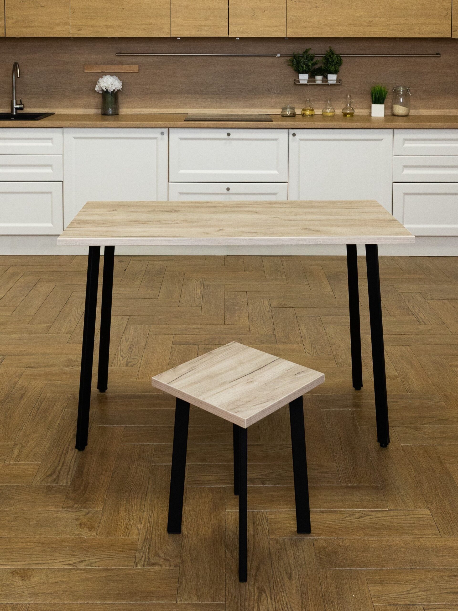 Стол обеденный Delight Dining, размер 140х70х75 см, цвет дуб серый крафт, цвет ножек черный