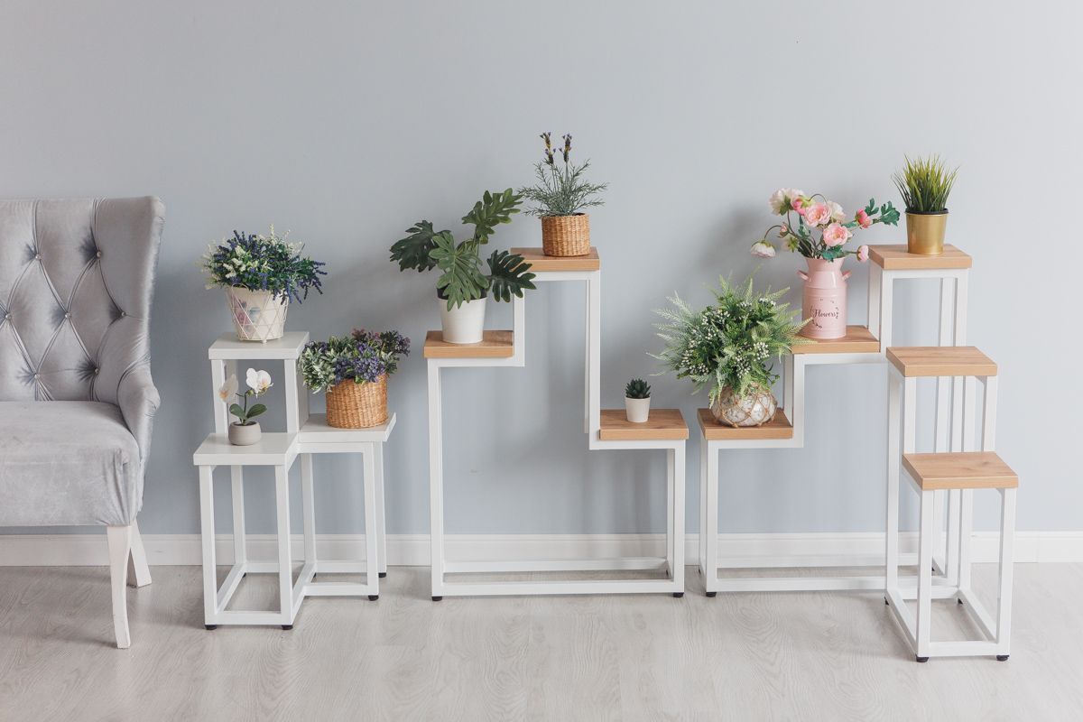 Цветочница Two Step Loft 40х20х60 см, цвет ателье темный/белый