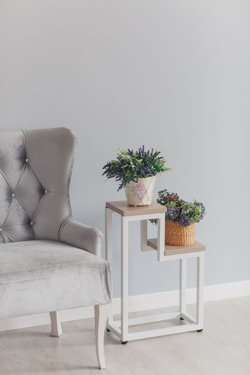 Цветочница Two Step Loft 40х20х60 см, цвет шимо светлый/белый