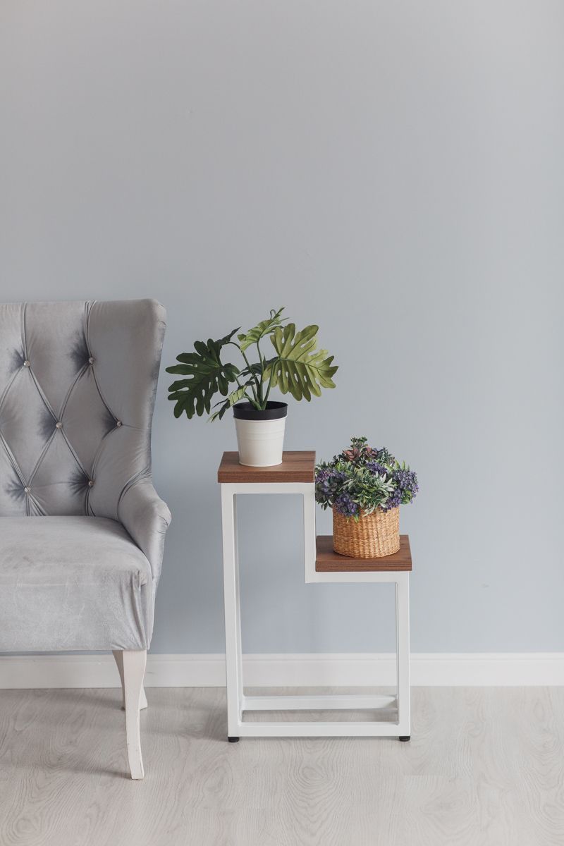 Цветочница Two Step Loft 40х20х60 см, цвет дуб табачный/белый