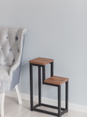 Цветочница Two Step Loft 40х20х60 см, цвет дуб табачный/черный