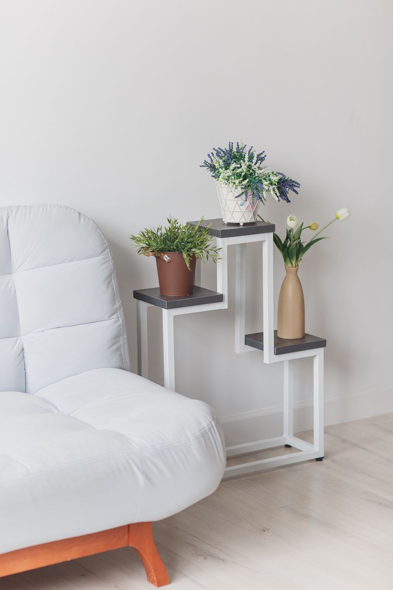 Цветочница Champion Loft 60х20х80 см, цвет ателье темный/белый