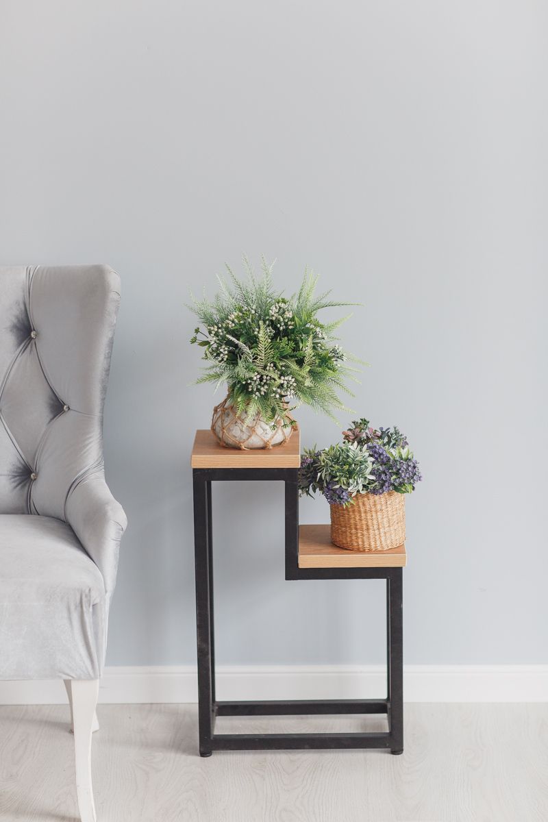 Цветочница Two Step Loft 40х20х60 см, цвет дуб золотой/черный