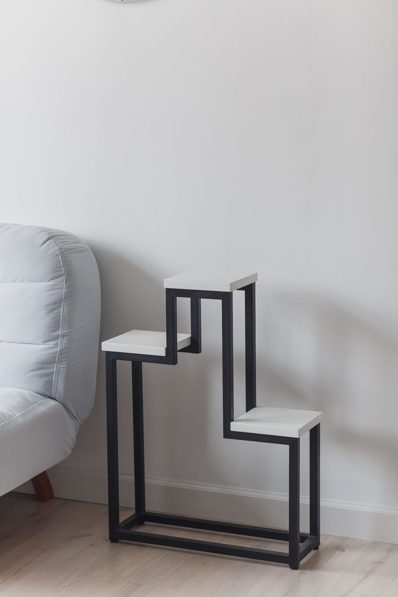 Цветочница Champion Loft 60х20х80 см, цвет белый/черный