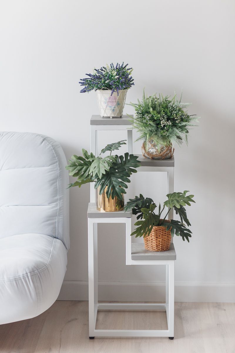 Цветочница 4 Flowers Loft 40х40х100 см, цвет ателье светлый/белый