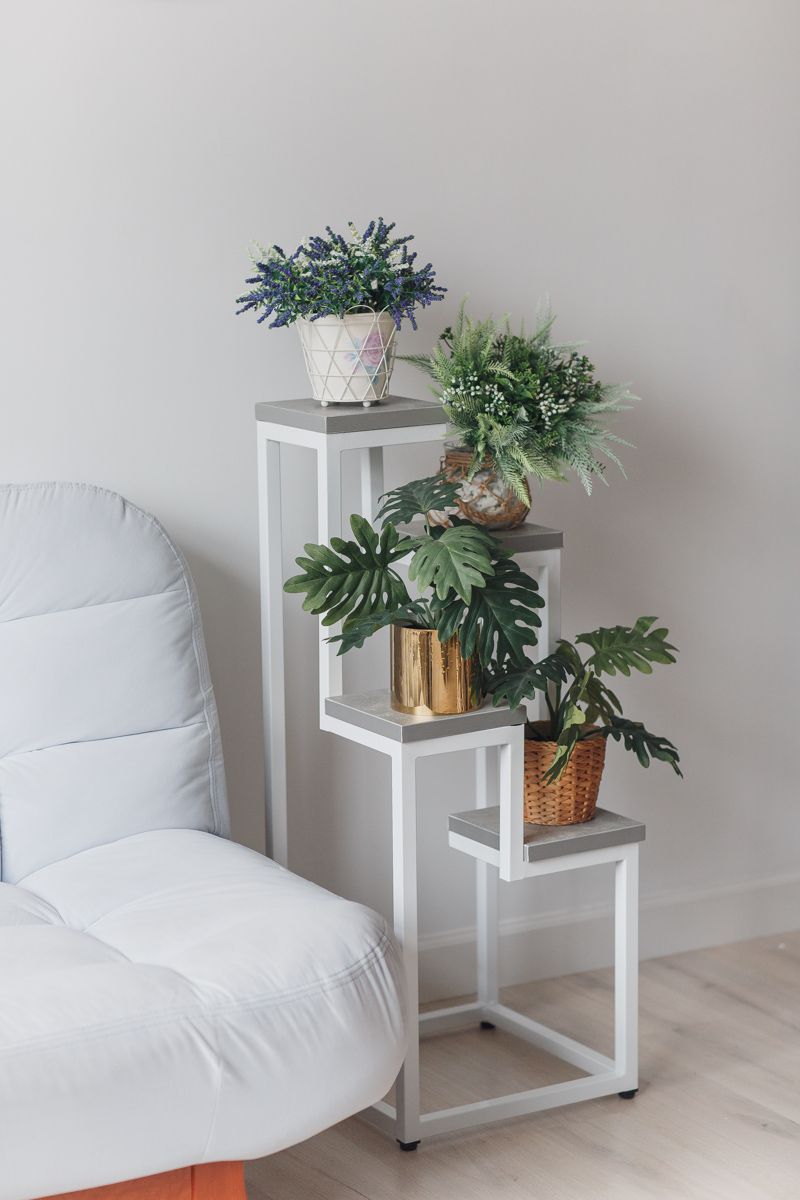 Цветочница 4 Flowers Loft 40х40х100 см, цвет ателье светлый/белый