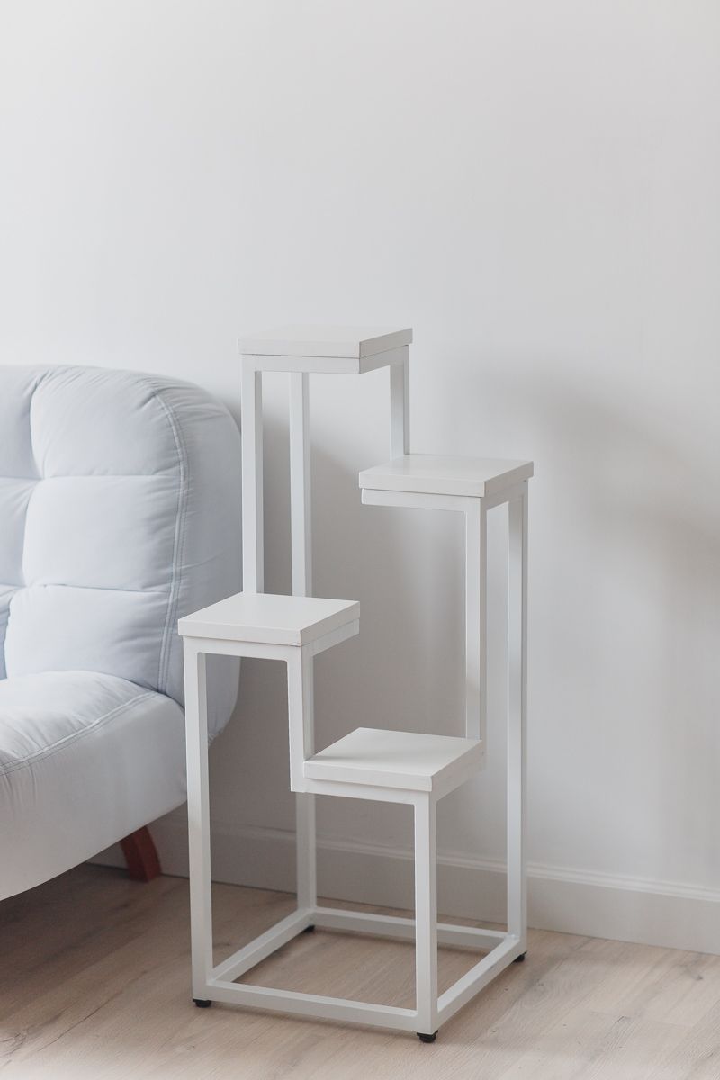 Цветочница 4 Flowers Loft 40х40х100 см, цвет белый