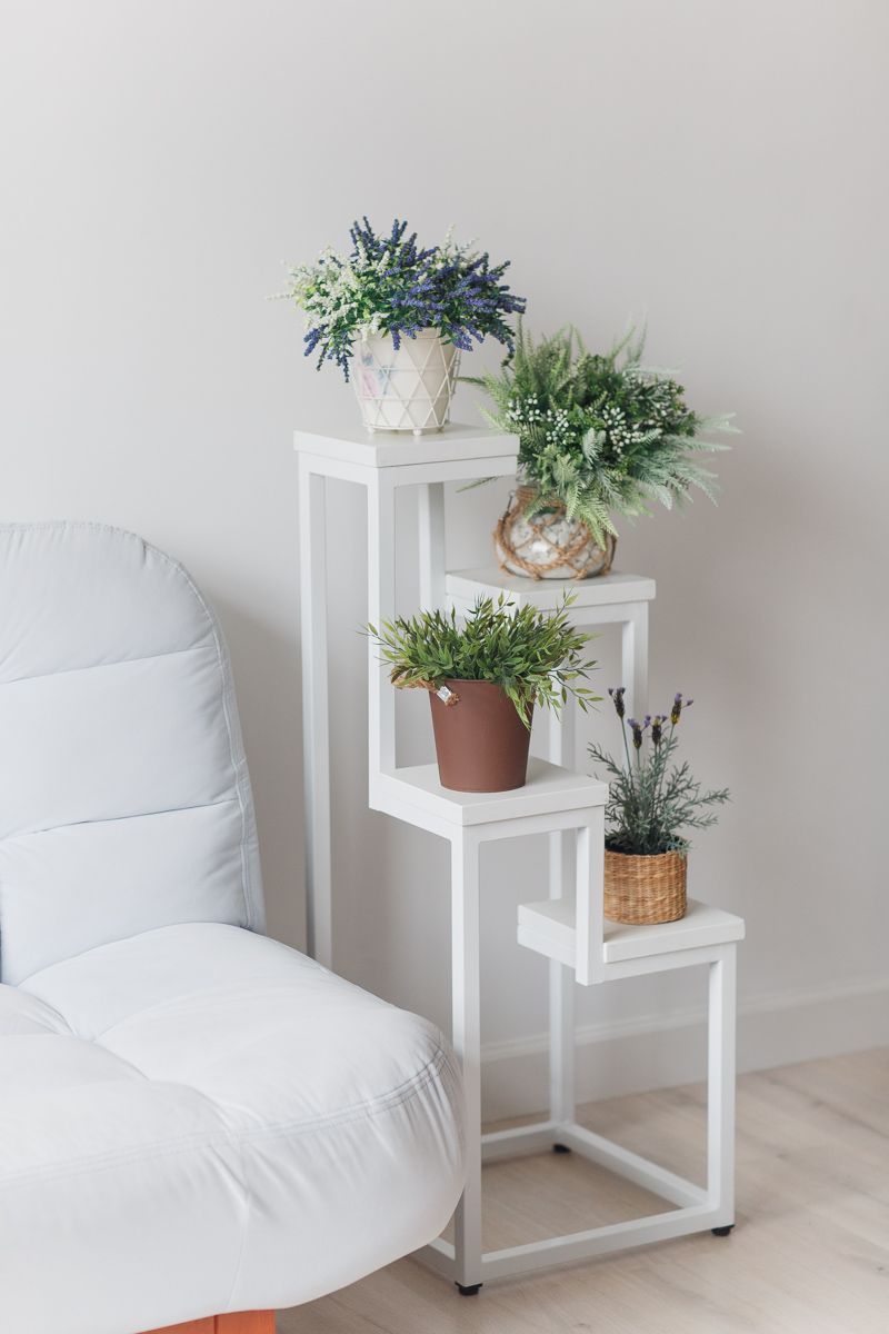 Цветочница 4 Flowers Loft 40х40х100 см, цвет белый
