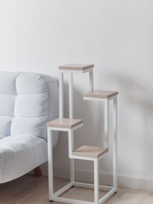 Цветочница 4 Flowers Loft 40х40х100 см, цвет шимо светлый/белый