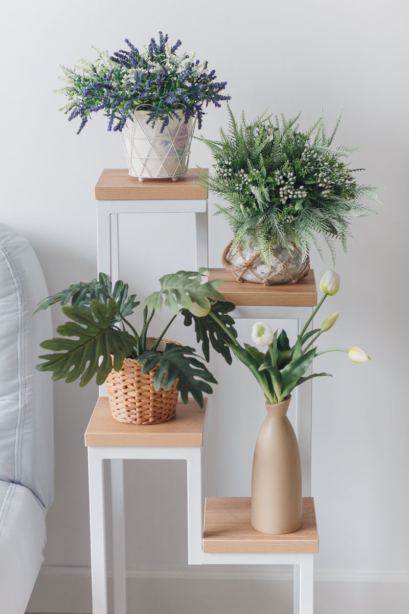 Цветочница 4 Flowers Loft 40х40х100 см, цвет дуб золотой/белый