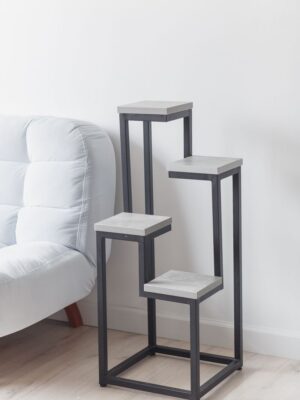 Цветочница 4 Flowers Loft 40х40х100 см, цвет ателье светлый/черный